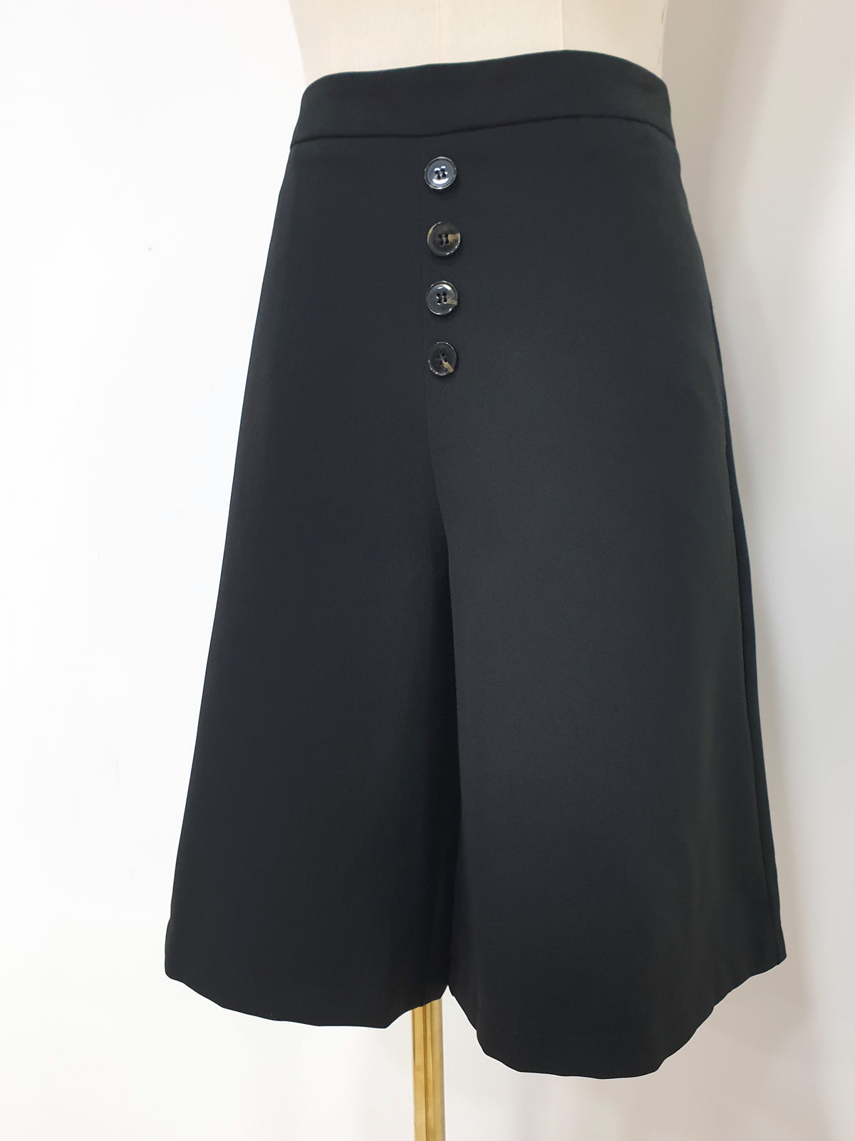 Front Buttons Flare Leg Culottes