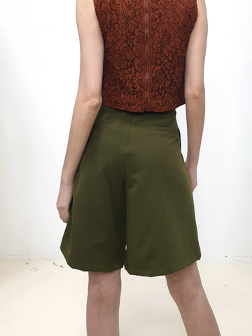 Front Buttons Flare Leg Culottes