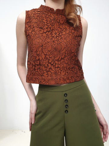 Lace Removable Collar Top