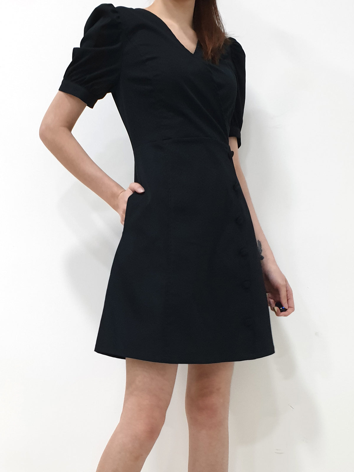 Puff Sleeve A Line Dress