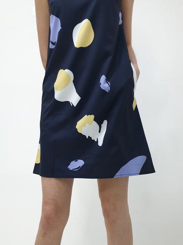 Print Back Tie Shift Dress