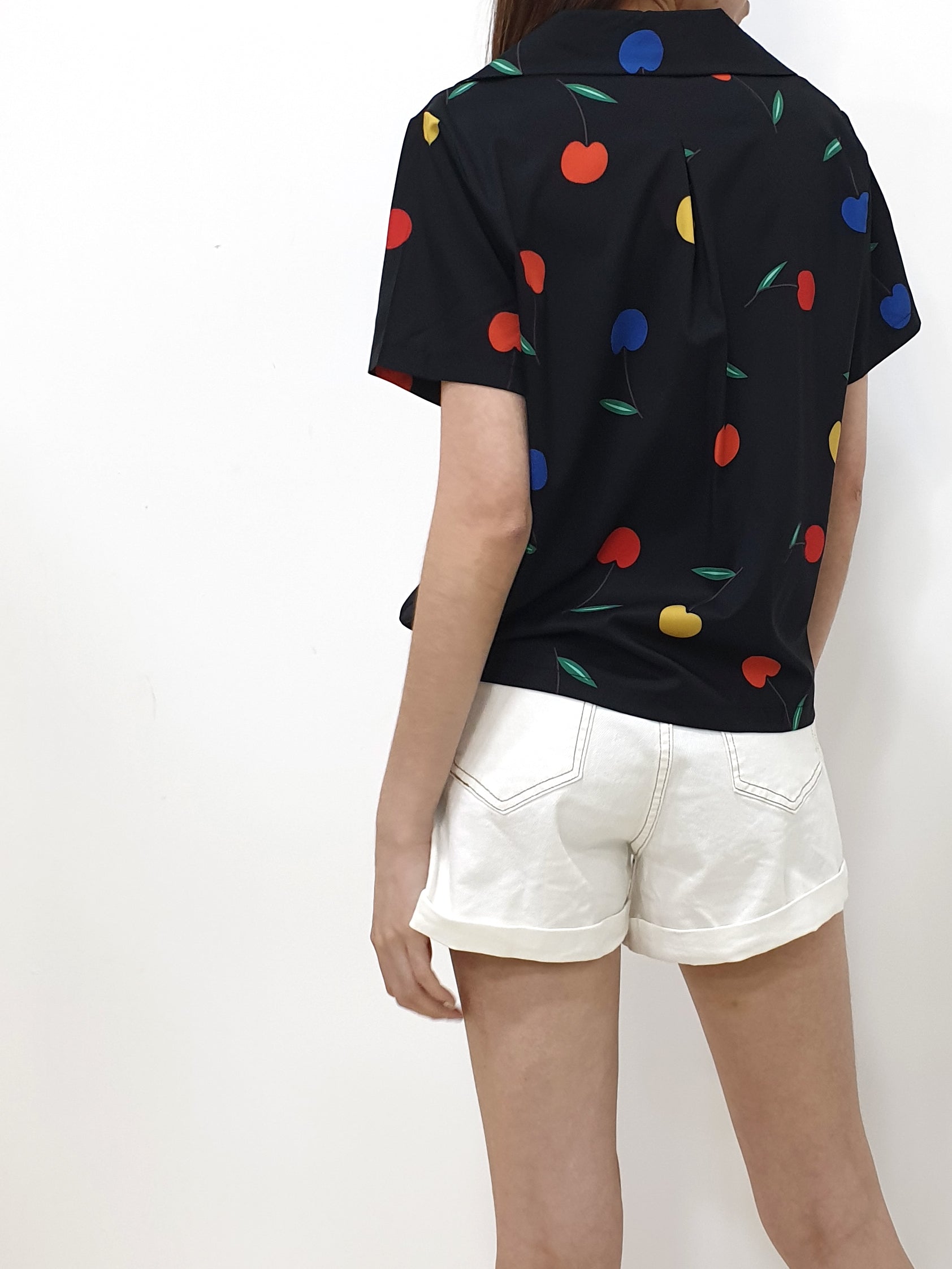 Cherry Oversized Crop Shirt