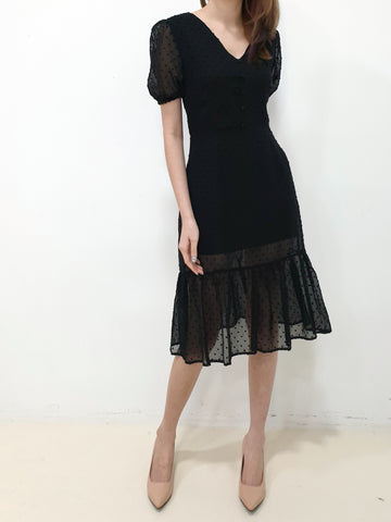 Swiss Dot Midi Dress