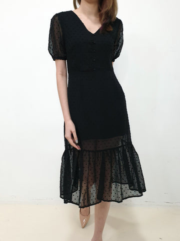 Swiss Dot Midi Dress