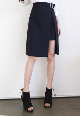 Black Pencil Buckle Skirt - Ferlicious