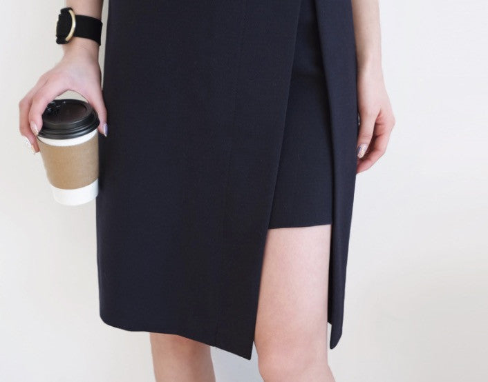 Black Pencil Buckle Skirt - Ferlicious