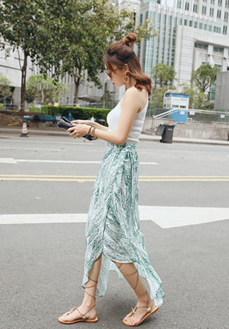 Bohemian Wrap Skirt - Strokes of Tropical - Ferlicious