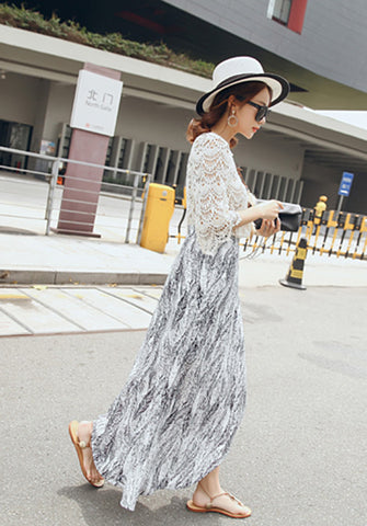 Bohemian Wrap Skirt - Strokes of Tropical - Ferlicious