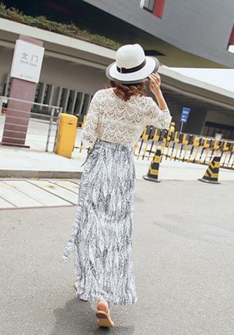 Bohemian Wrap Skirt - Strokes of Tropical - Ferlicious