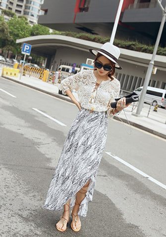 Bohemian Wrap Skirt - Strokes of Tropical - Ferlicious