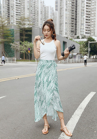 Bohemian Wrap Skirt - Strokes of Tropical - Ferlicious