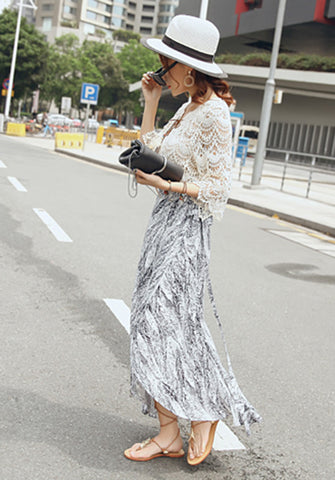 Bohemian Wrap Skirt - Strokes of Tropical - Ferlicious