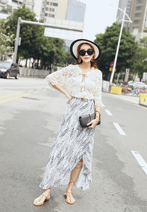 Bohemian Wrap Skirt - Strokes of Tropical - Ferlicious