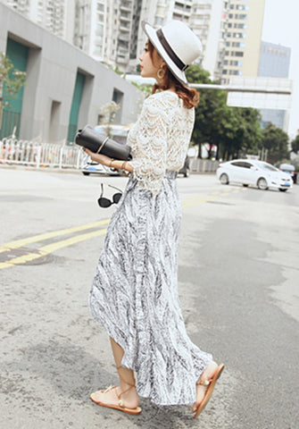 Bohemian Wrap Skirt - Strokes of Tropical - Ferlicious