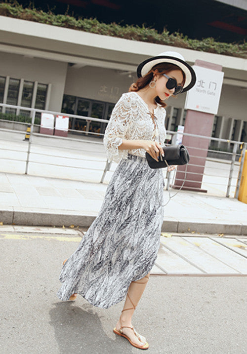 Bohemian Wrap Skirt - Strokes of Tropical - Ferlicious