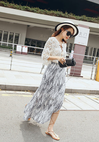 Bohemian Wrap Skirt - Strokes of Tropical - Ferlicious