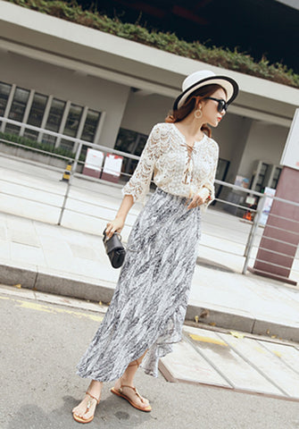 Bohemian Wrap Skirt - Strokes of Tropical - Ferlicious