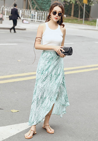 Bohemian Wrap Skirt - Strokes of Tropical - Ferlicious