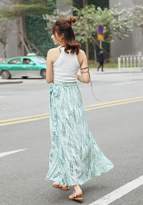 Bohemian Wrap Skirt - Strokes of Tropical - Ferlicious
