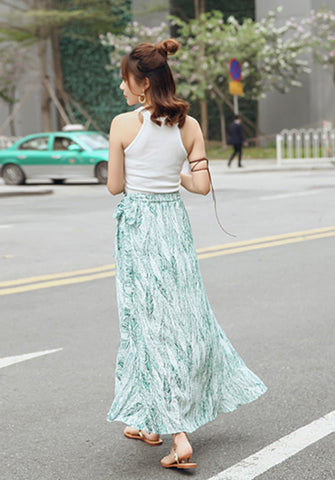 Bohemian Wrap Skirt - Strokes of Tropical - Ferlicious
