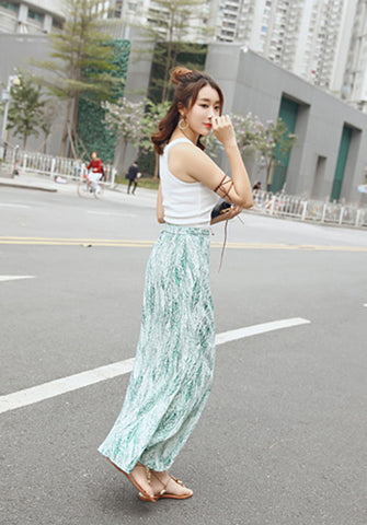 Bohemian Wrap Skirt - Strokes of Tropical - Ferlicious