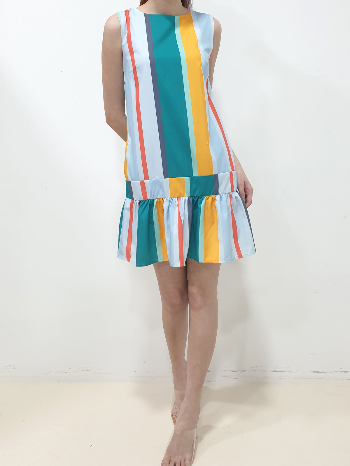Candy Stripes Peplum Dress