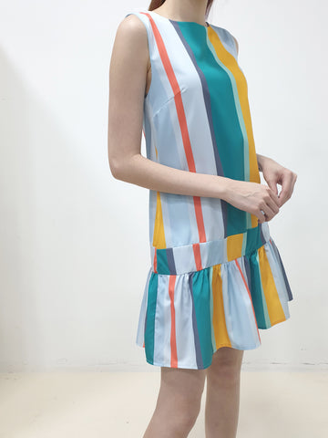 Candy Stripes Peplum Dress