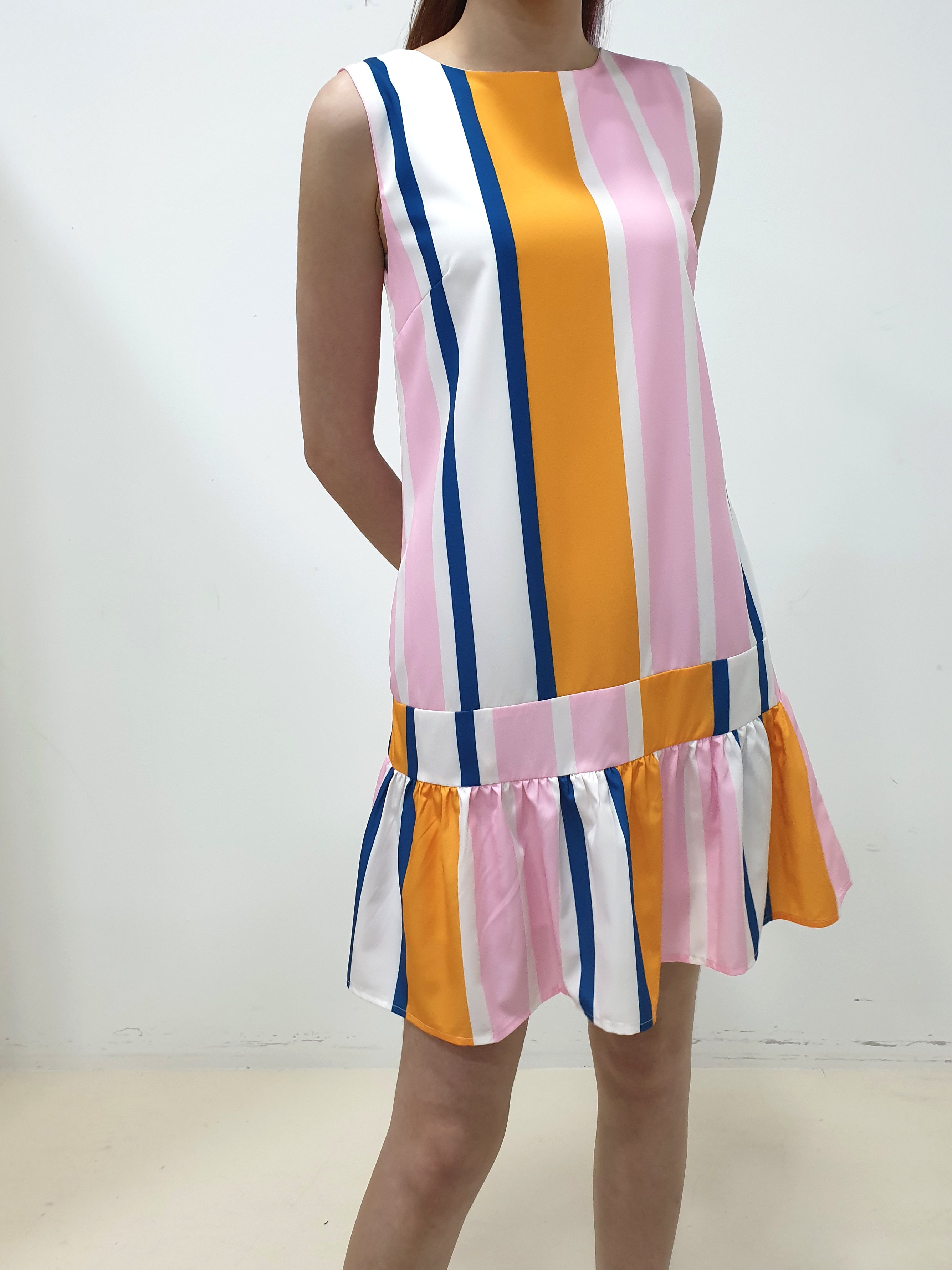 Candy Stripes Peplum Dress