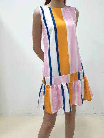 Candy Stripes Peplum Dress