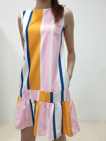 Candy Stripes Peplum Dress
