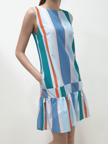Candy Stripes Peplum Dress