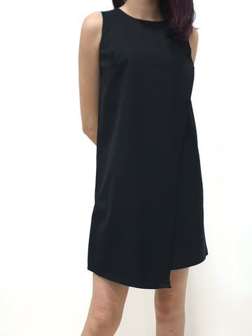 Cassie Flap Shift Dress - Black (Non-returnable) - Ferlicious