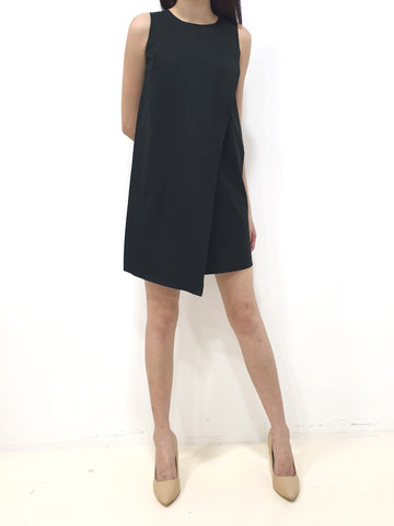 Cassie Flap Shift Dress - Black (Non-returnable) - Ferlicious