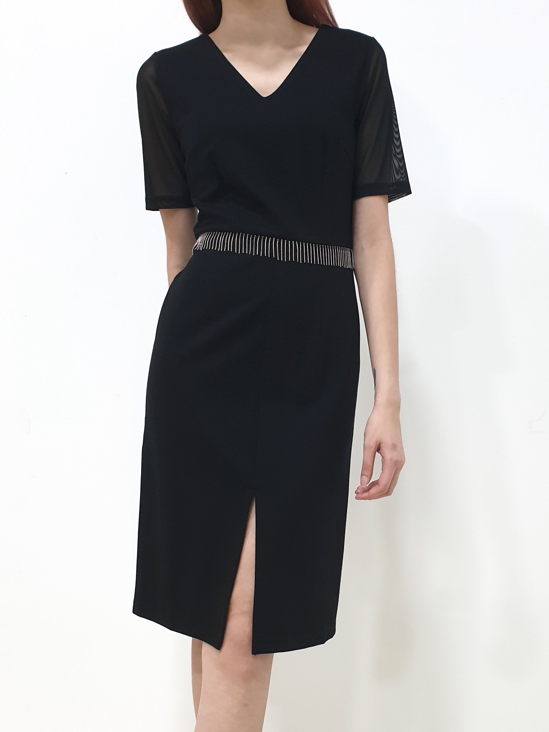 Chain Tassel Waist Dress - Black (Non-returnable) - Ferlicious