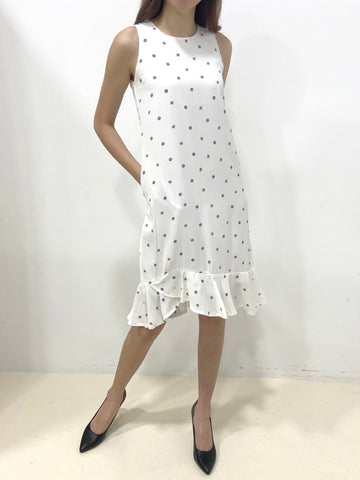 Circle Black Print Midi - White (Non-returnable) - Ferlicious