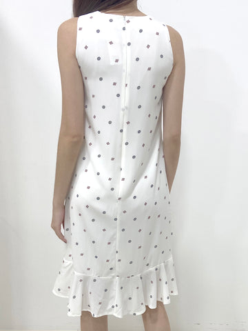 Circle Black Print Midi - White (Non-returnable) - Ferlicious