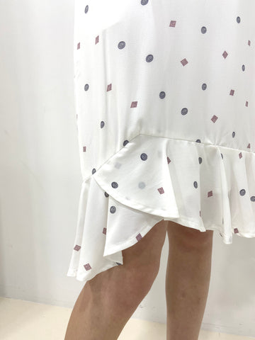 Circle Black Print Midi - White (Non-returnable) - Ferlicious