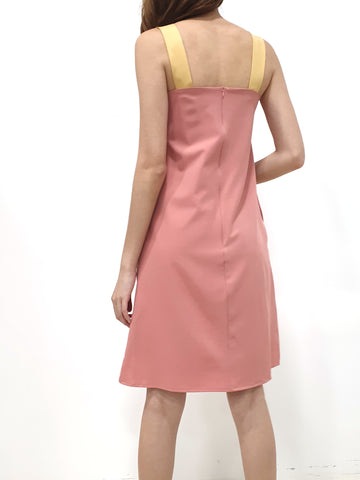 Contrast Straps Embroidery Dress (Non-returnable) - Ferlicious