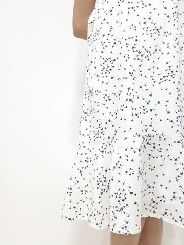 Dandelion Print Midi - White (Non-returnable) - Ferlicious