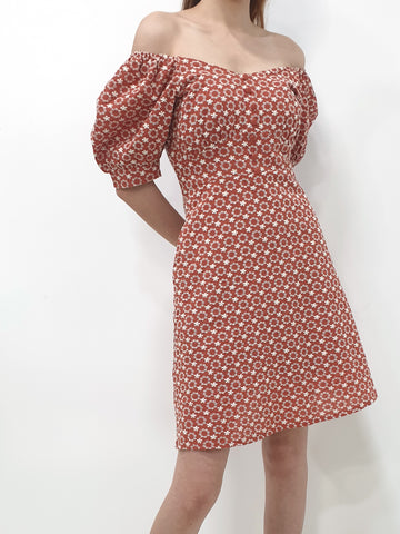 Delicate Connection Dress - Brick