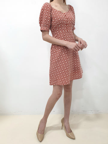 Delicate Connection Dress - Brick