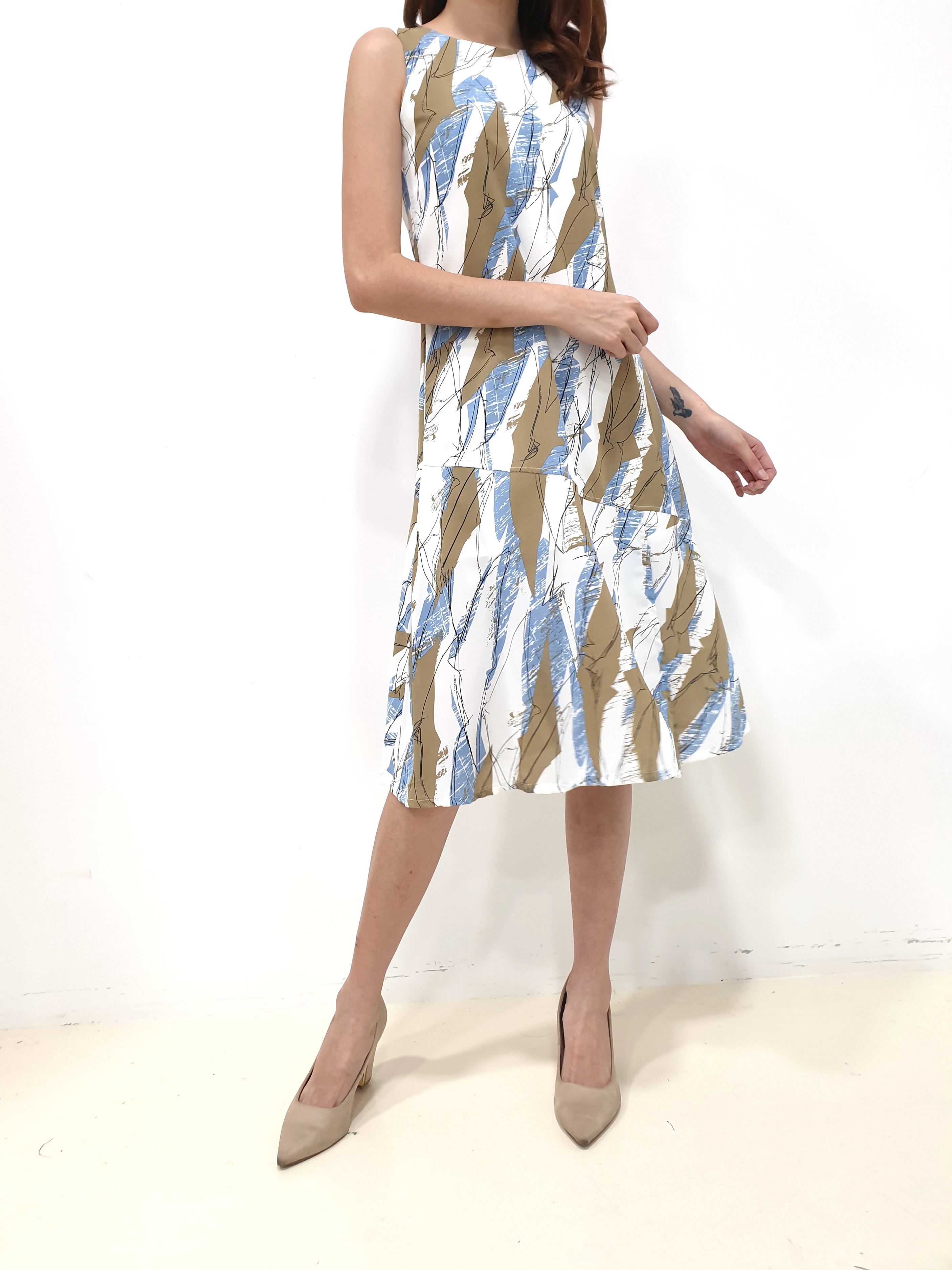 Desert Print Midi Dress (Non-returnable) - Ferlicious