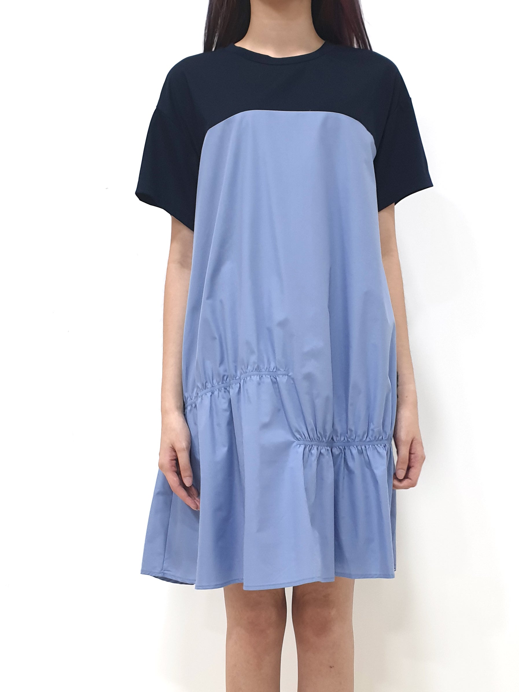 Duo Gather Casual Dress - Blue (Non-returnable) - Ferlicious