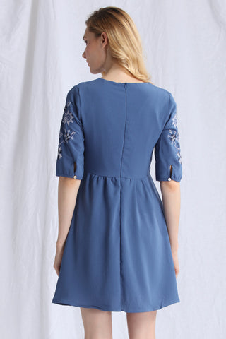 Embroidered Babydoll Dress - Ferlicious
