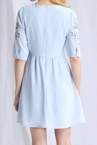 Embroidered Babydoll Dress - Ferlicious