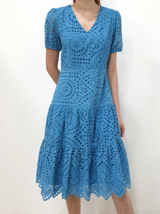 Eyelet And Mermaid Midi, women's dress - Ferlicious Singapore