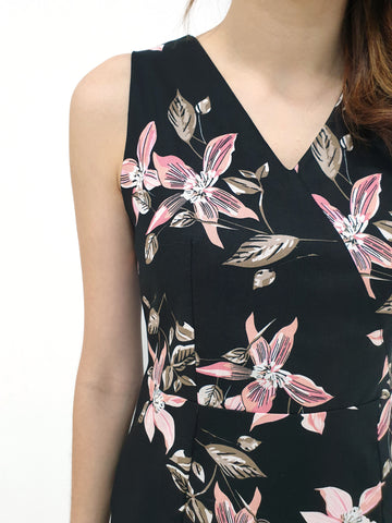 Floral Faux Wrap Dress (Non-returnable) - Ferlicious