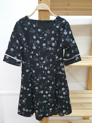 Floral Laser Trim Dress - Ferlicious
