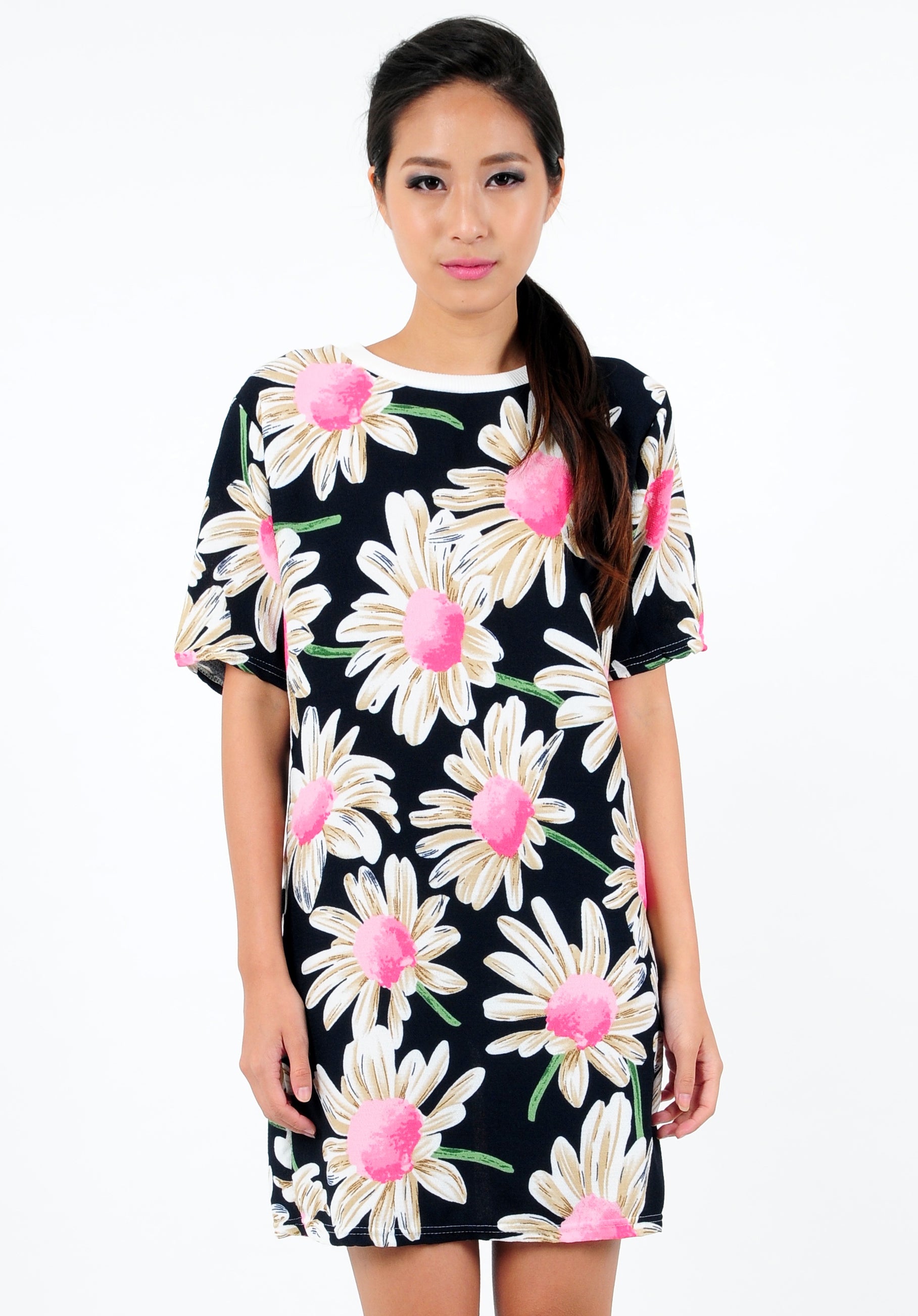 Floral Print Tee Dress - Ferlicious