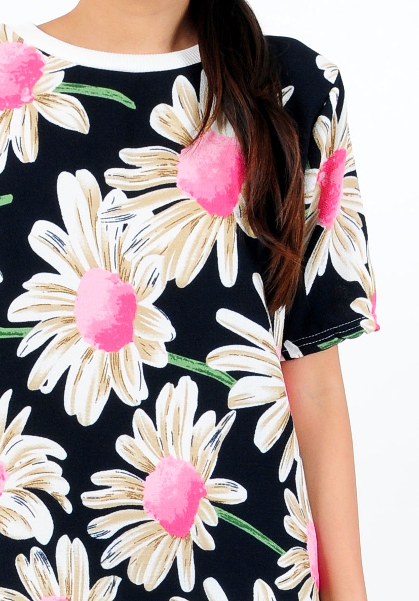 Floral Print Tee Dress - Ferlicious